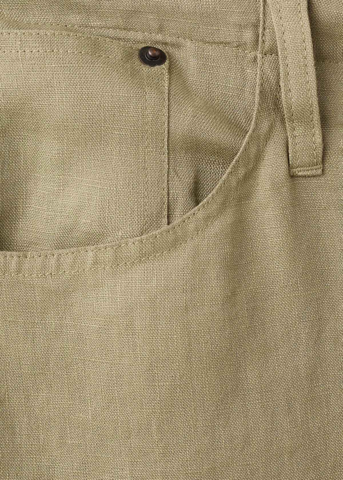 Bow linen trousers — Khaki