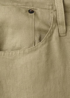 Bow linen trousers — Khaki 7