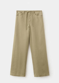 Bow linen trousers — Khaki 5