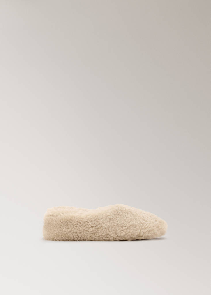 Wool fleece slipper — Beige