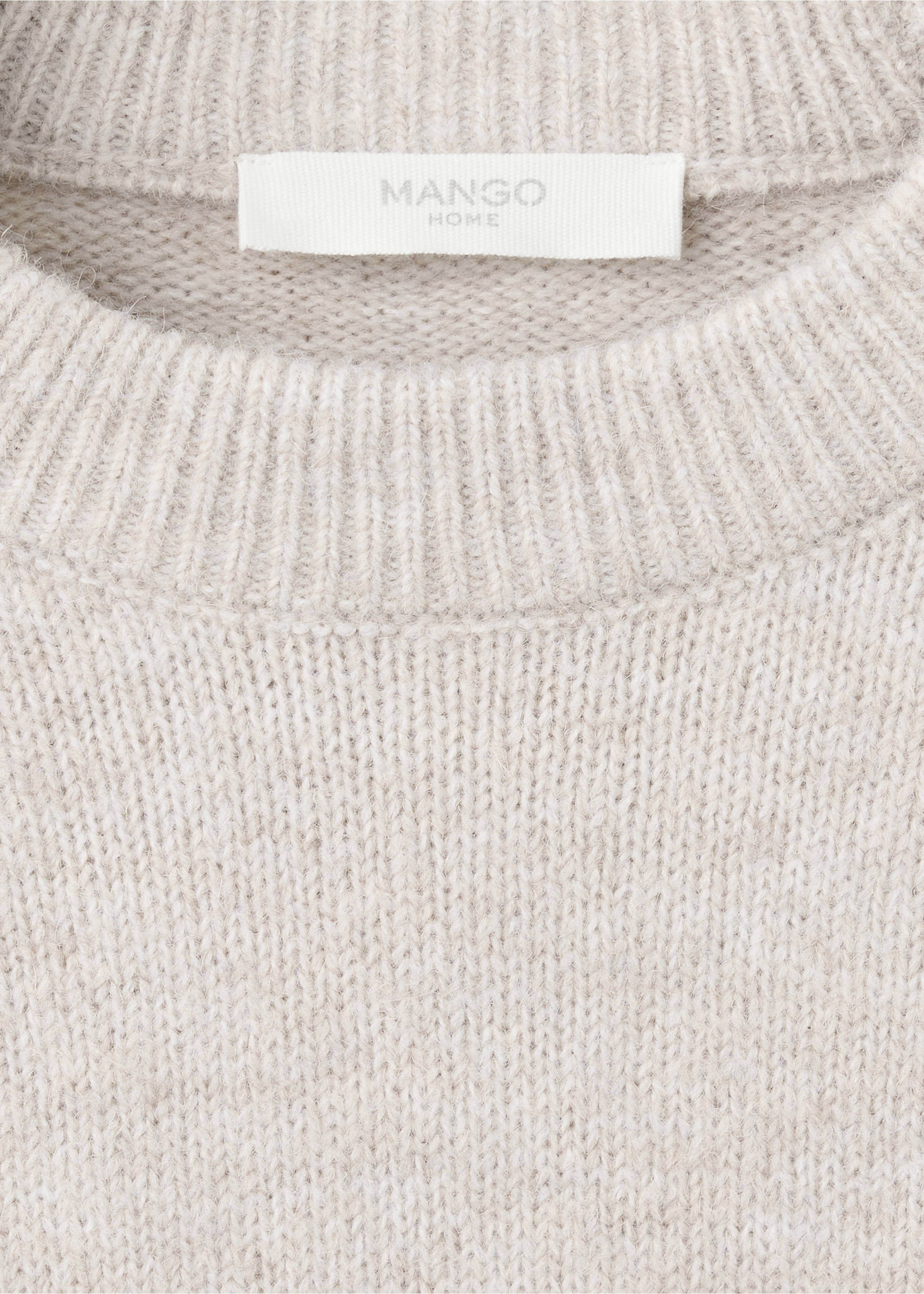 Round-neck knitted sweater - Details of the article 8, Light/Pastel Grey. Ref: 37041440-00.