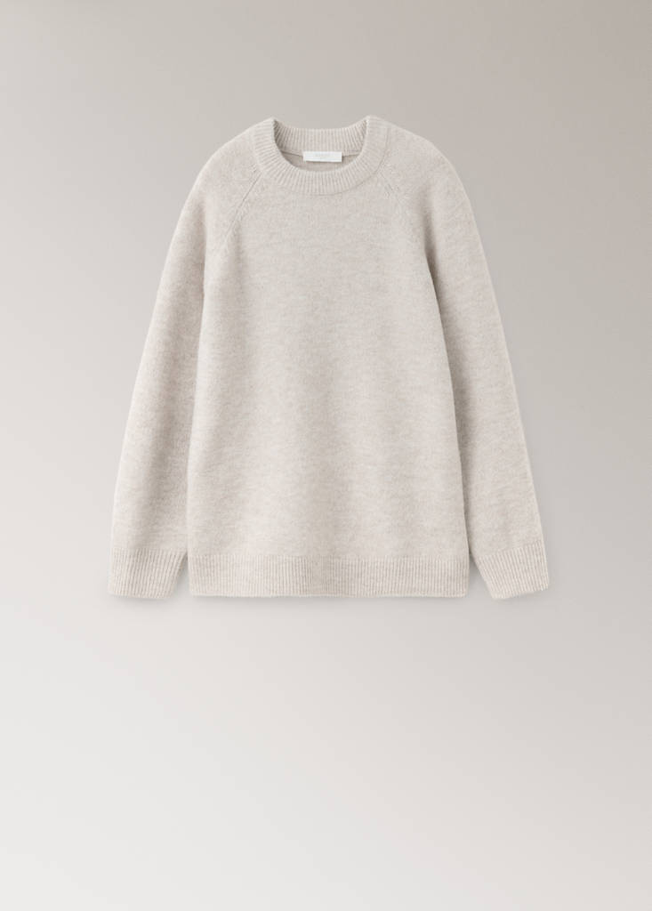 Round-neck knitted sweater — Light/Pastel Grey