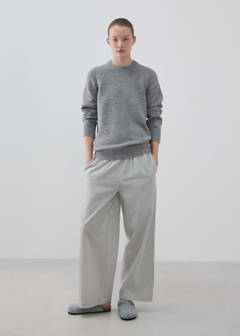 Round-neck knitted sweater — Grey 2