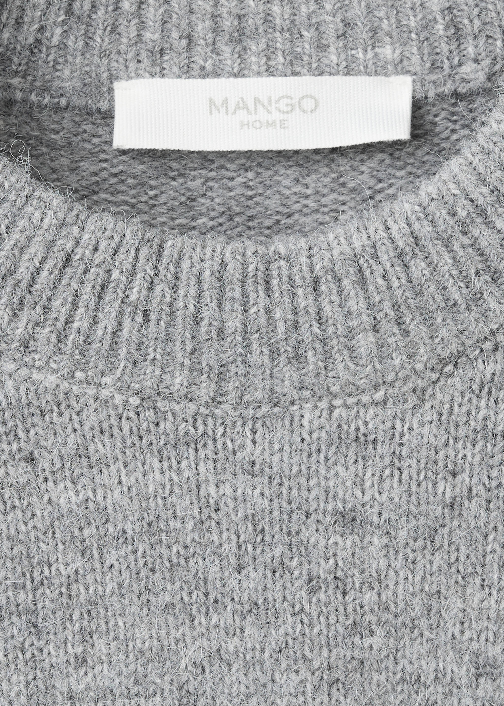 Round-neck knitted sweater - Details of the article 8, Grey. Ref: 37041440-00.