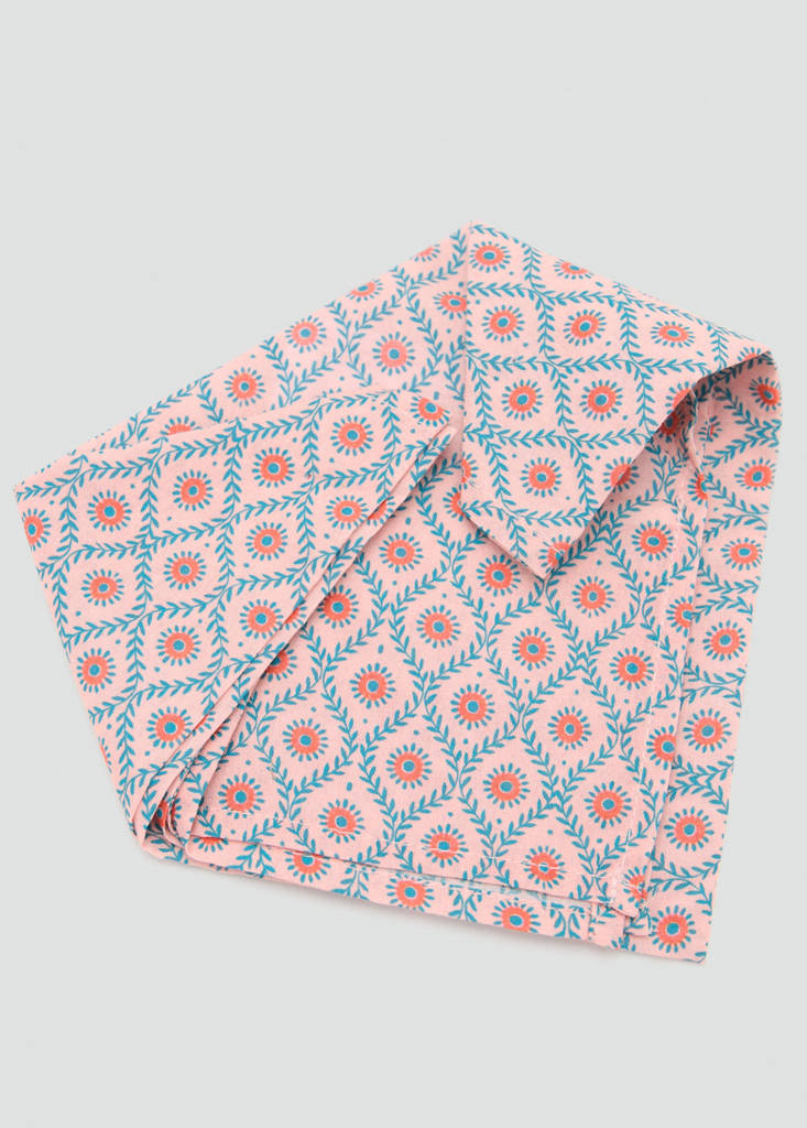 Printed cotton scarf — Pink