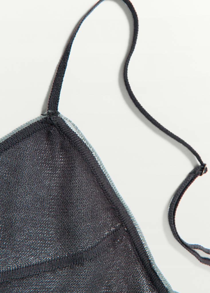 Semi-transparent knitted crop top — Dark Blue