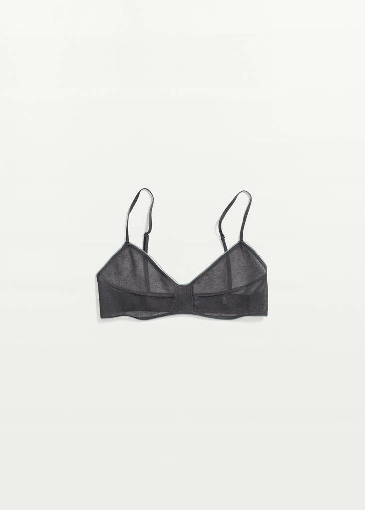Semi-transparent knitted crop top — Dark Blue