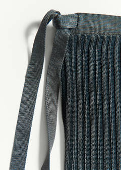 Ribbed flared trousers with bow detail — Dark Blue 6