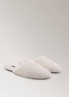 Shearling sneakers with a rounded toe — Ecru 1