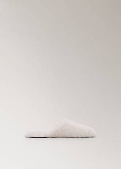 Shearling sneakers with a rounded toe — Ecru 4