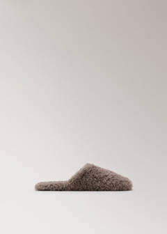 Shearling sneakers with a rounded toe — Medium Brown 4