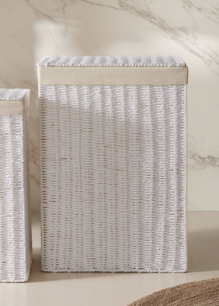 Large paper laundry basket — White