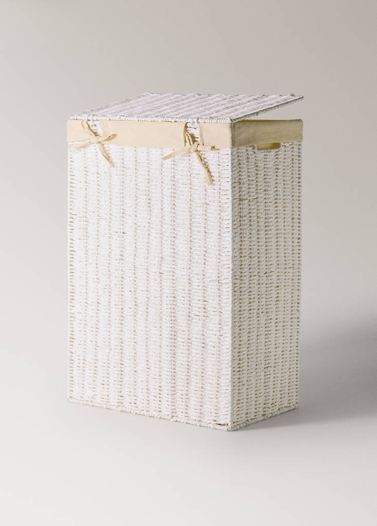 Large paper laundry basket — White