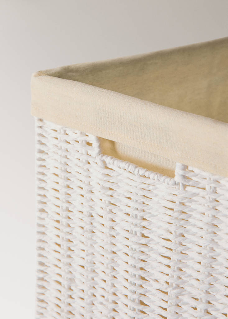 Large paper laundry basket — White