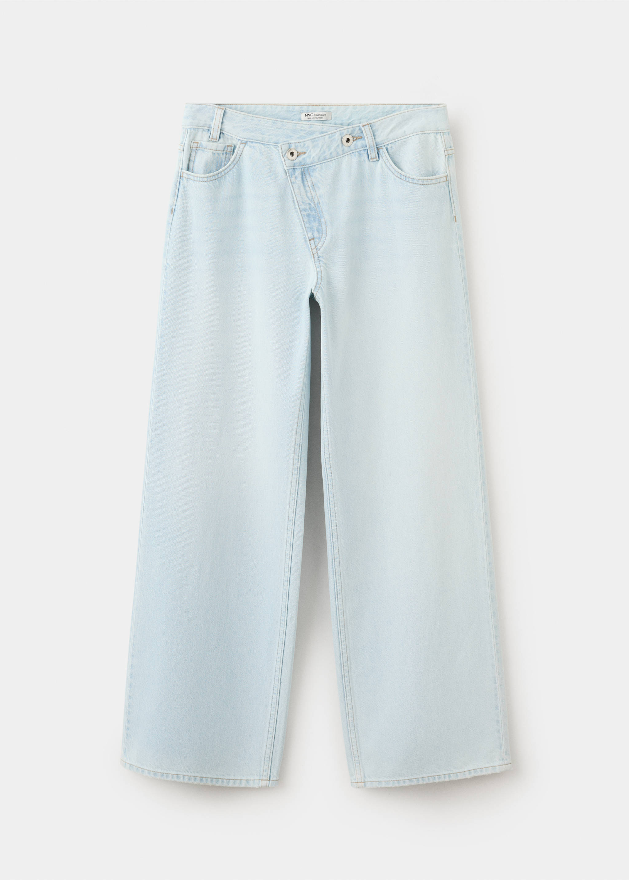 Crossed straight jeans - Article without model, Bleach Blue. Ref: 37041455-00.