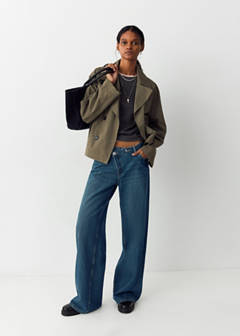 Straight-leg jeans with a cross-over fastening — Medium Vintage Blue 2