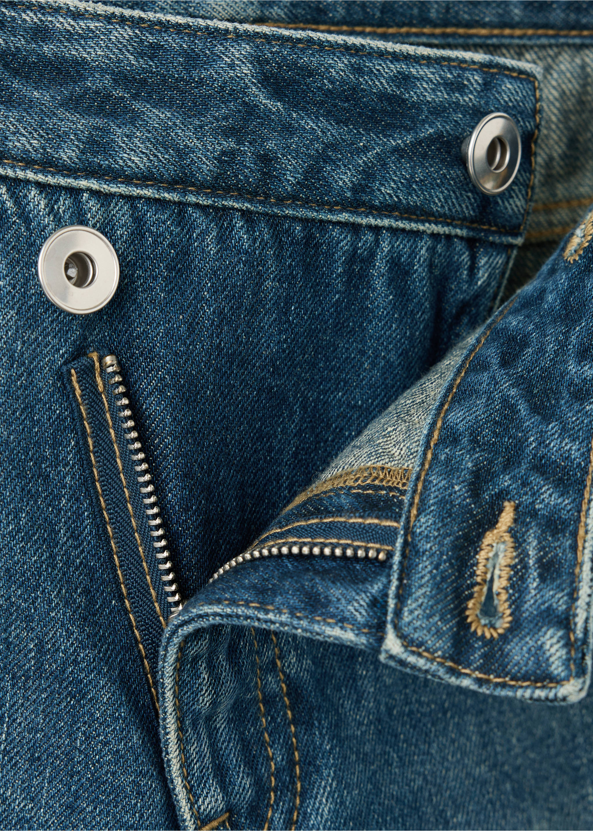 Jeans rectos cruzados - Detalle del artículo 8, Azul medio vintage. Ref: 37041456-00.