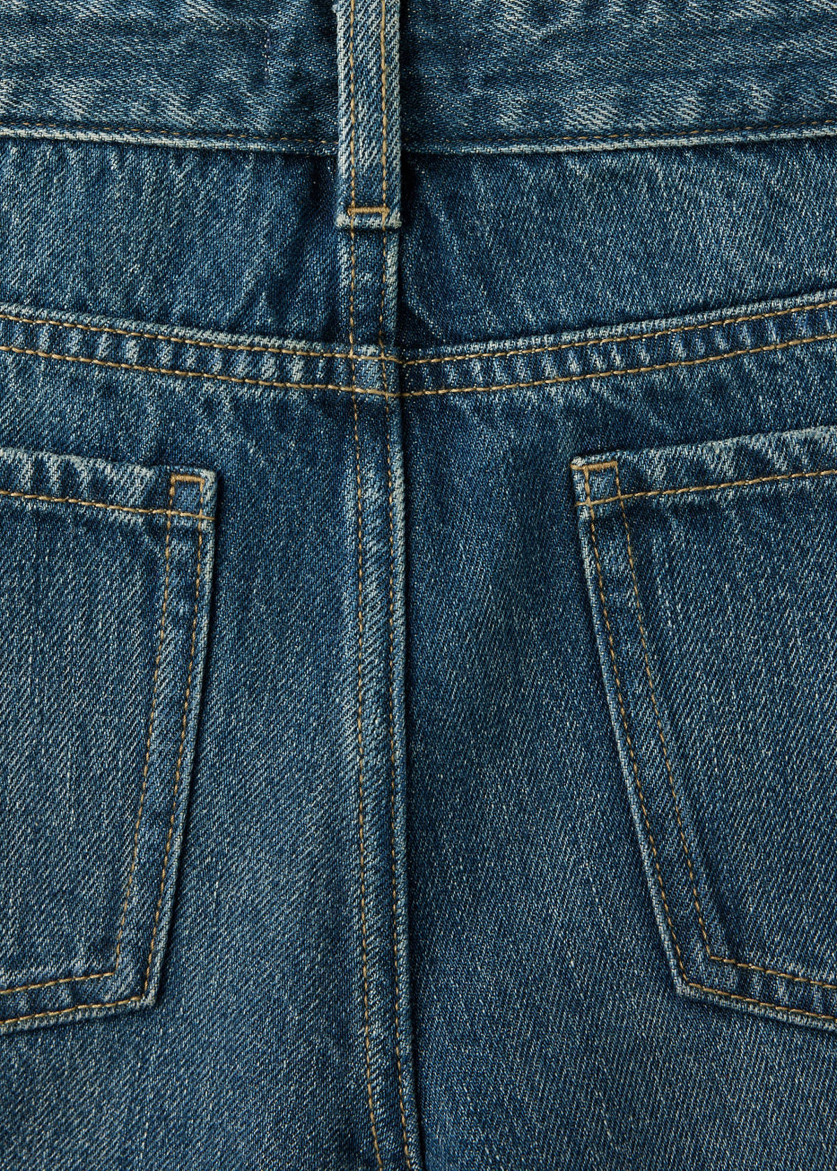 Straight-leg jeans with a cross-over fastening — Medium Vintage Blue