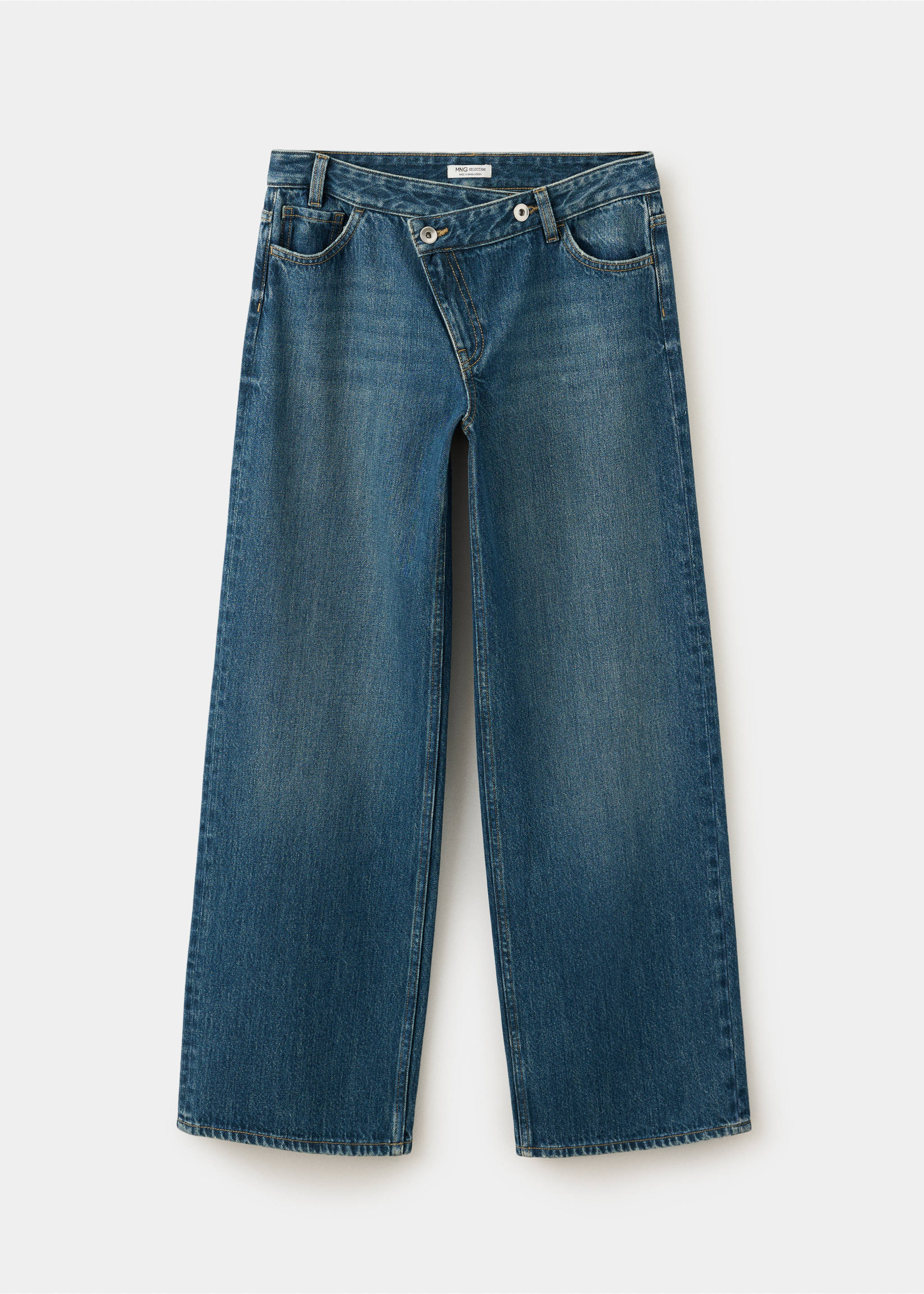 Jeans rectos cruzados - Artículo sin modelo, Azul medio vintage. Ref: 37041456-00.