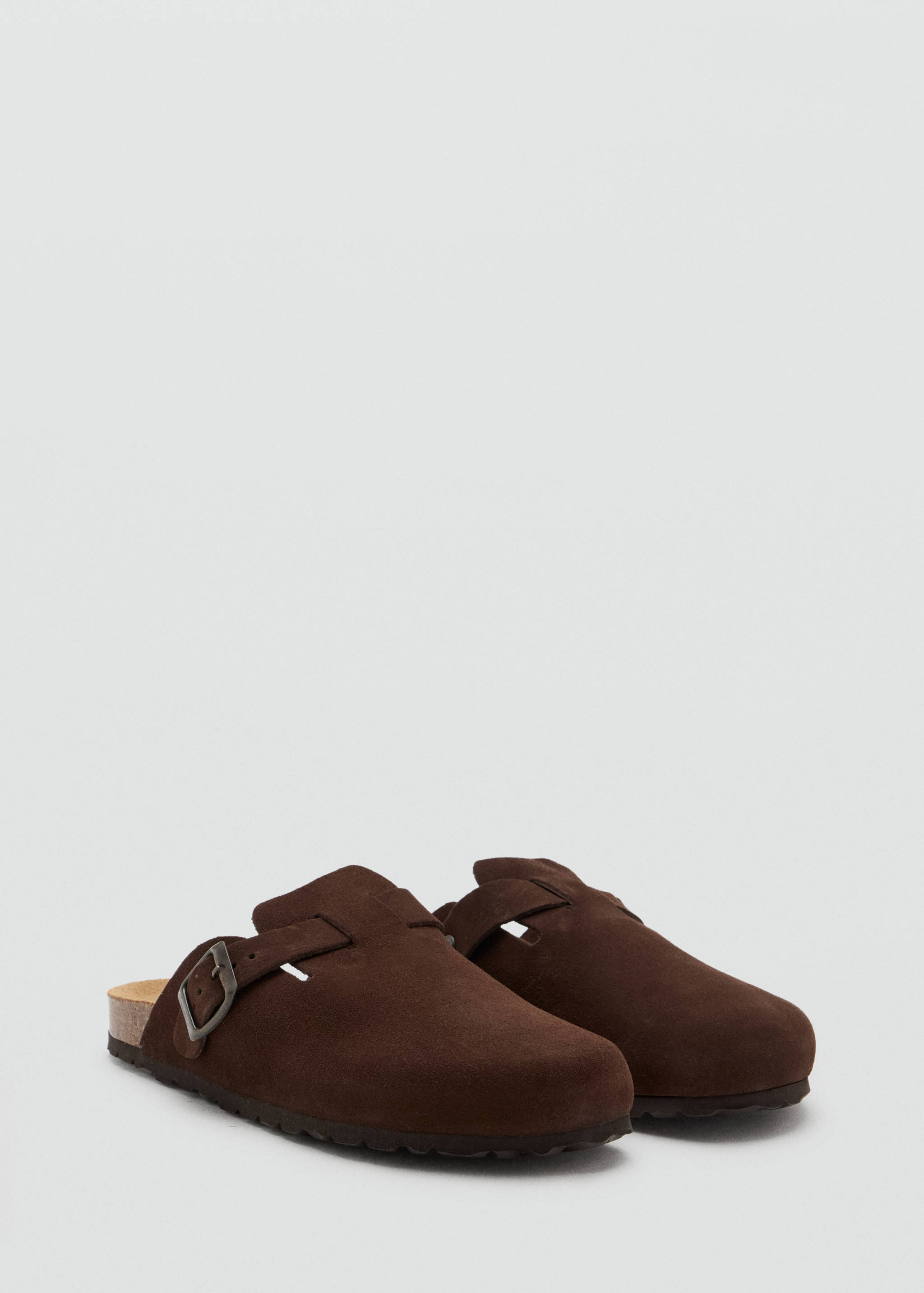 Leather clogs with buckle - Medium plane