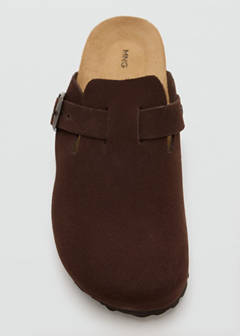 Leather clogs with buckle — Chocolate 4