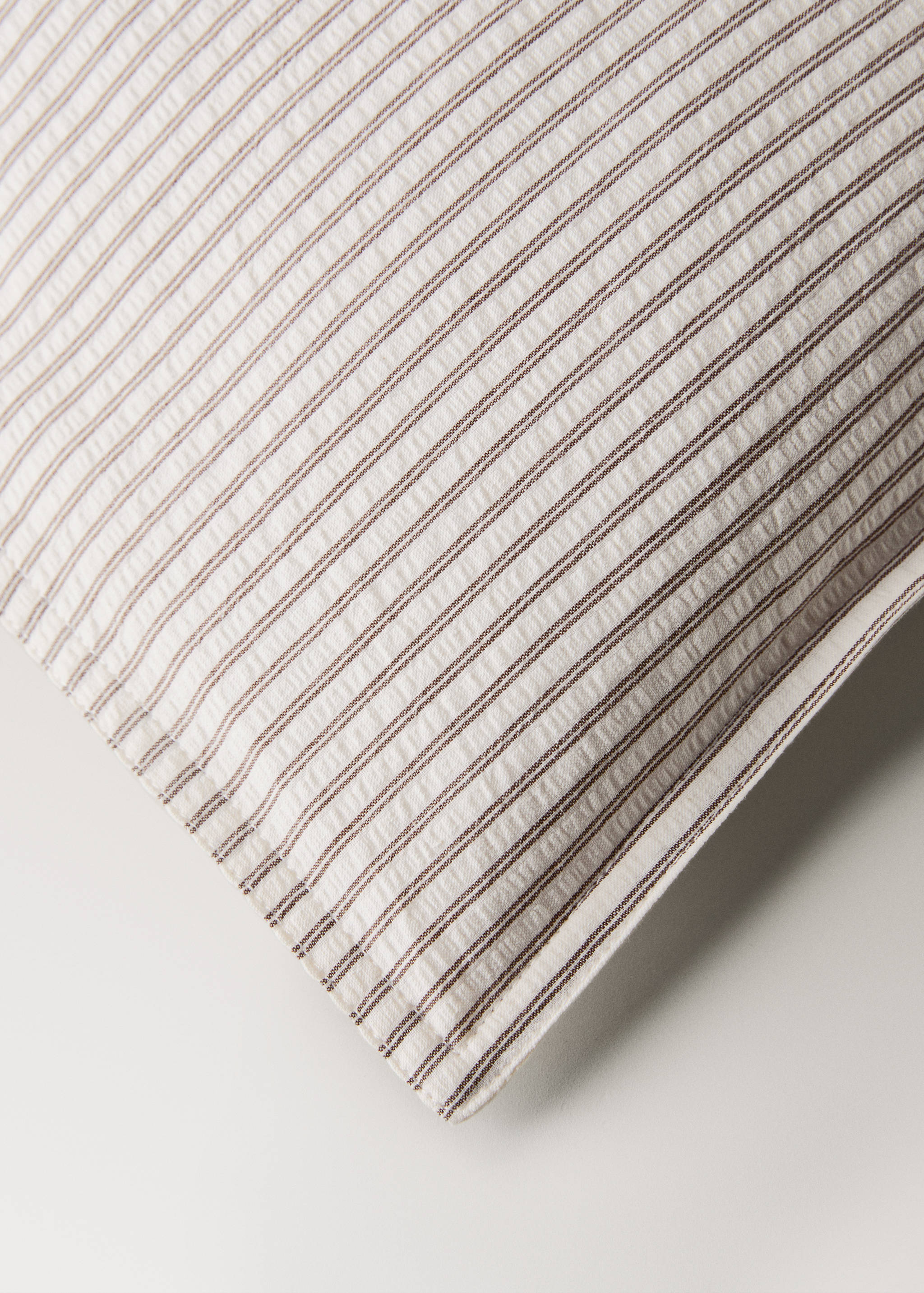 Seersucker cotton duvet cover with fine stripes for 135/140 cm bed - Details of the article 3