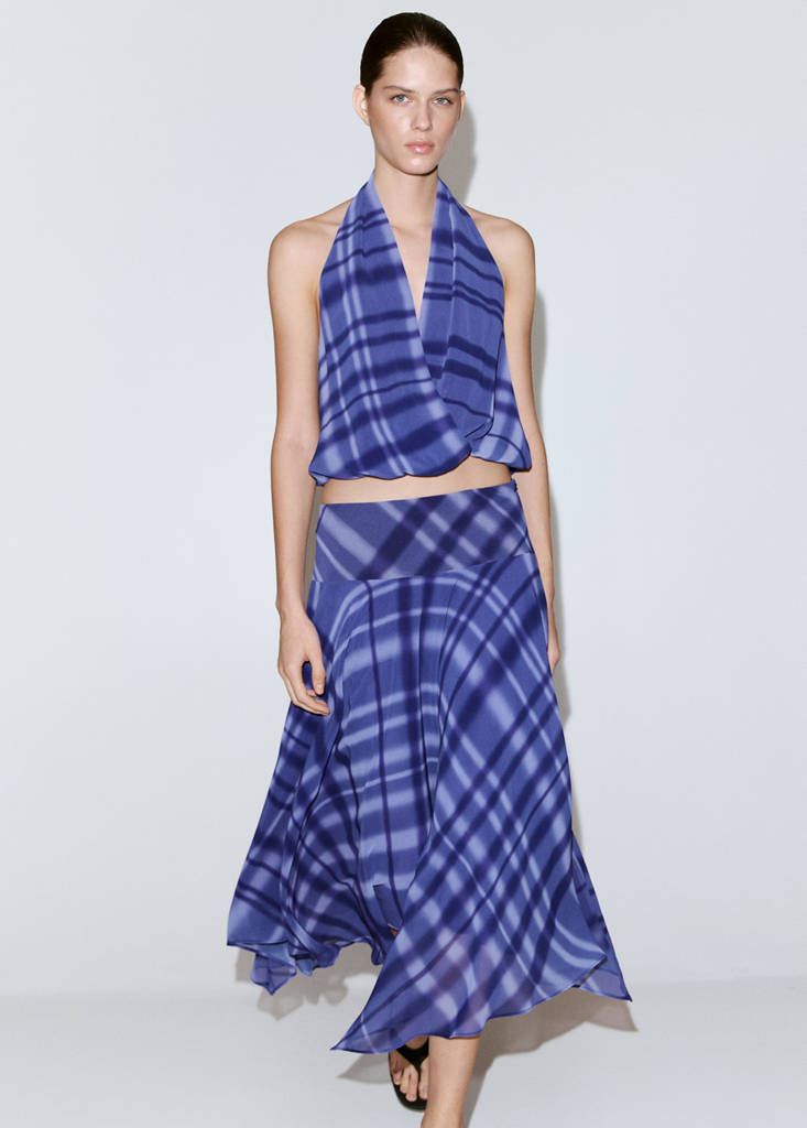 Halter-neck printed top — Blue