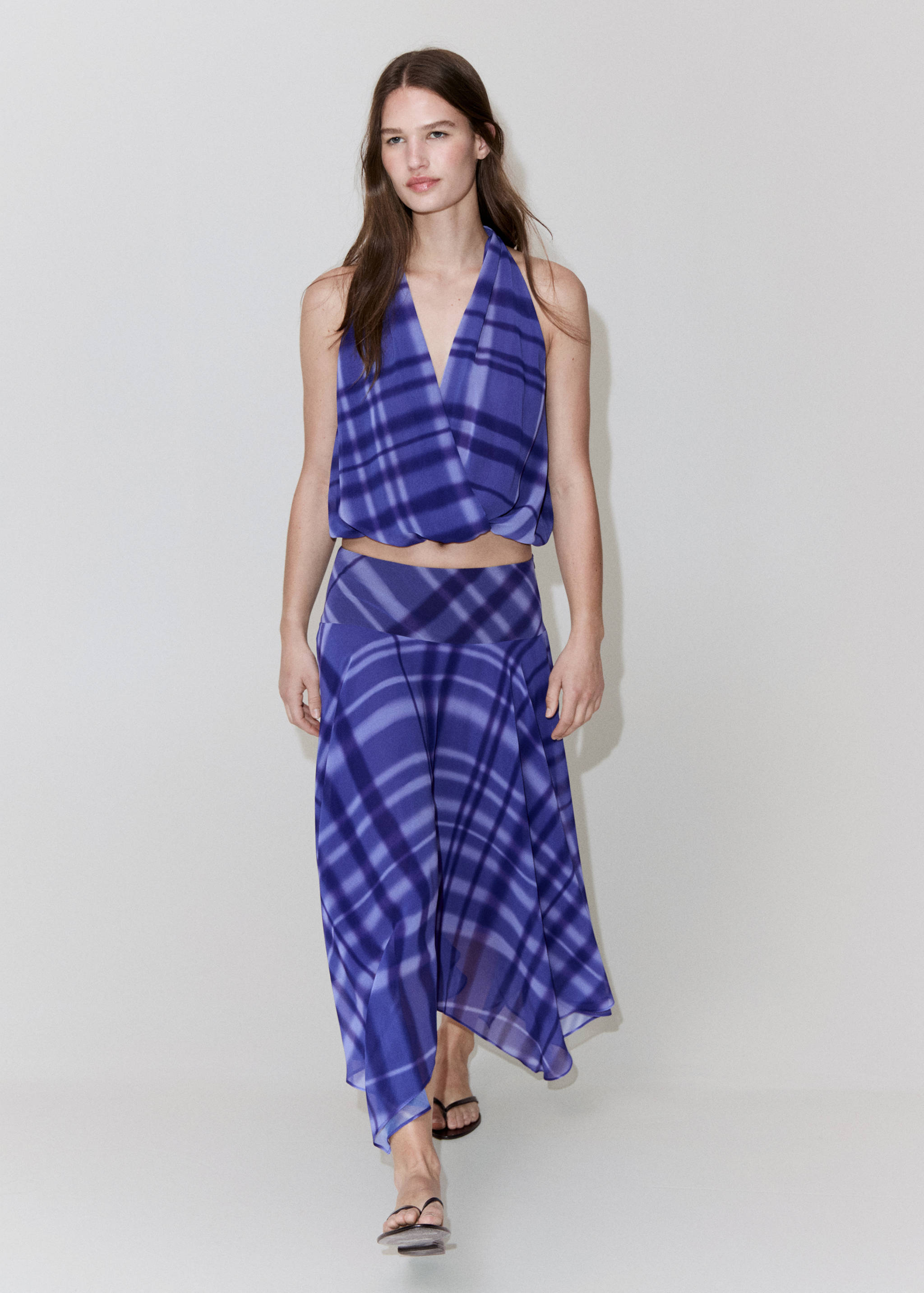 Halter-neck printed top - General plane