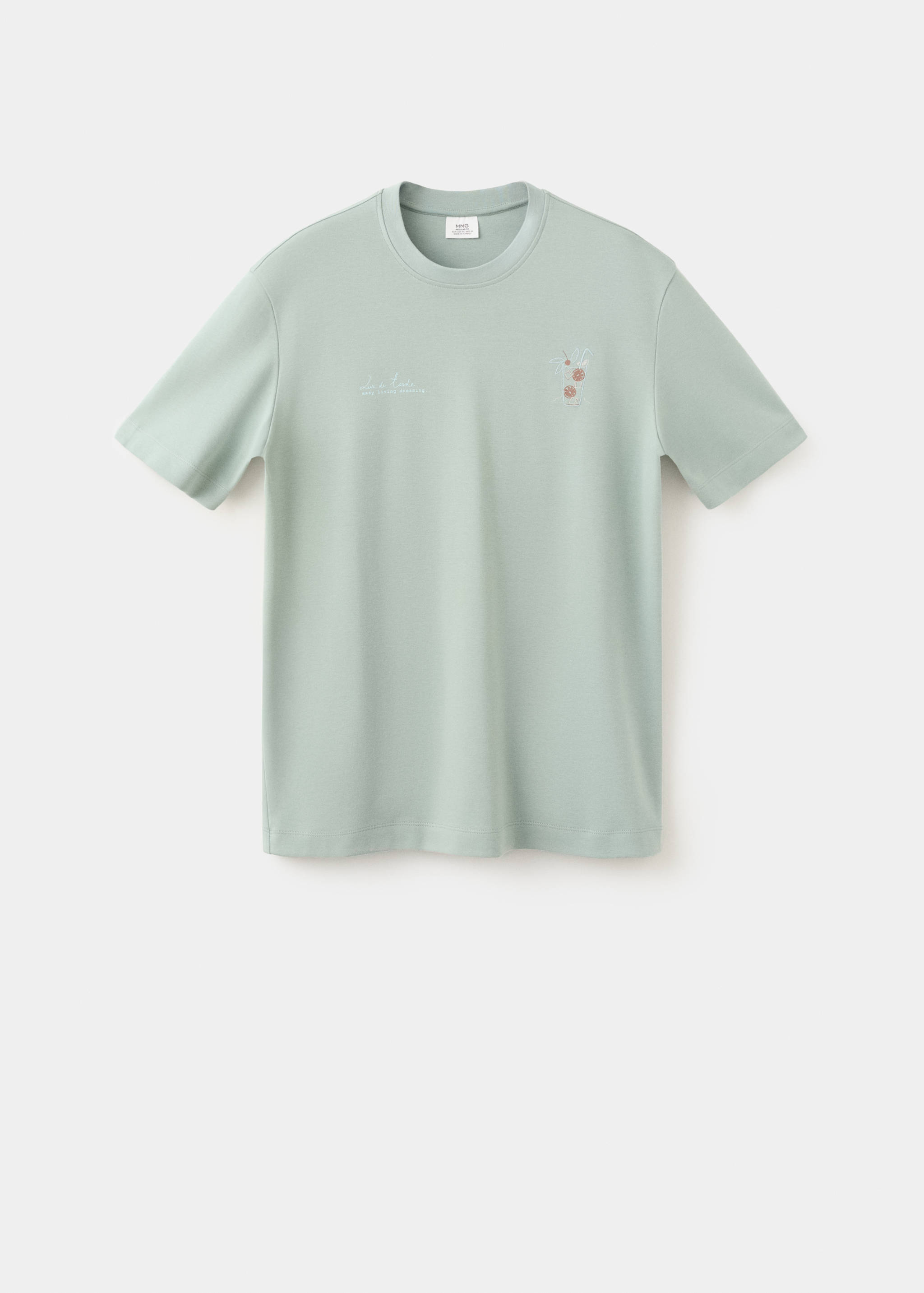 100% cotton t-shirt with embroidered detail - Article without model