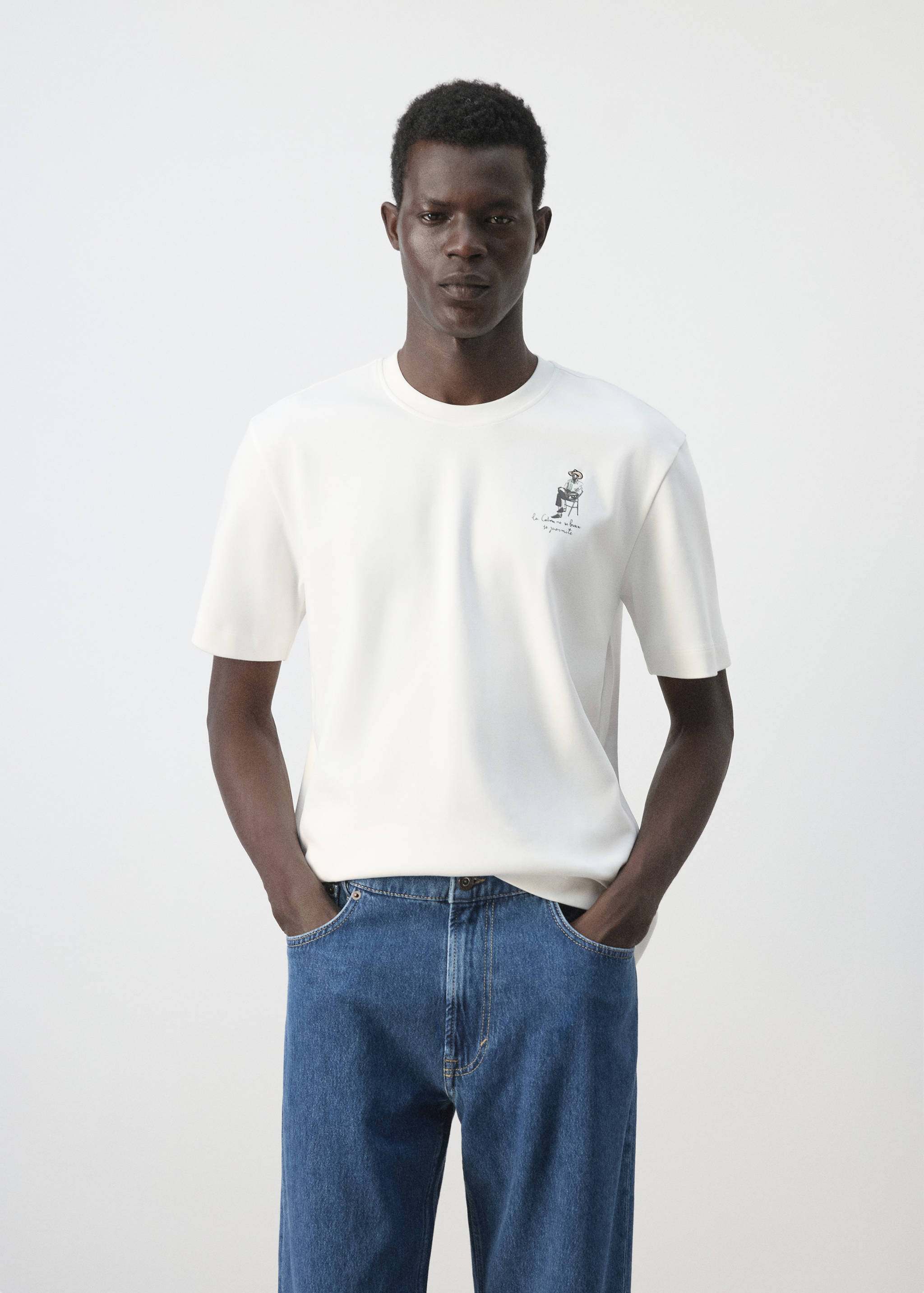 100% cotton t-shirt with drawing - Medium plane