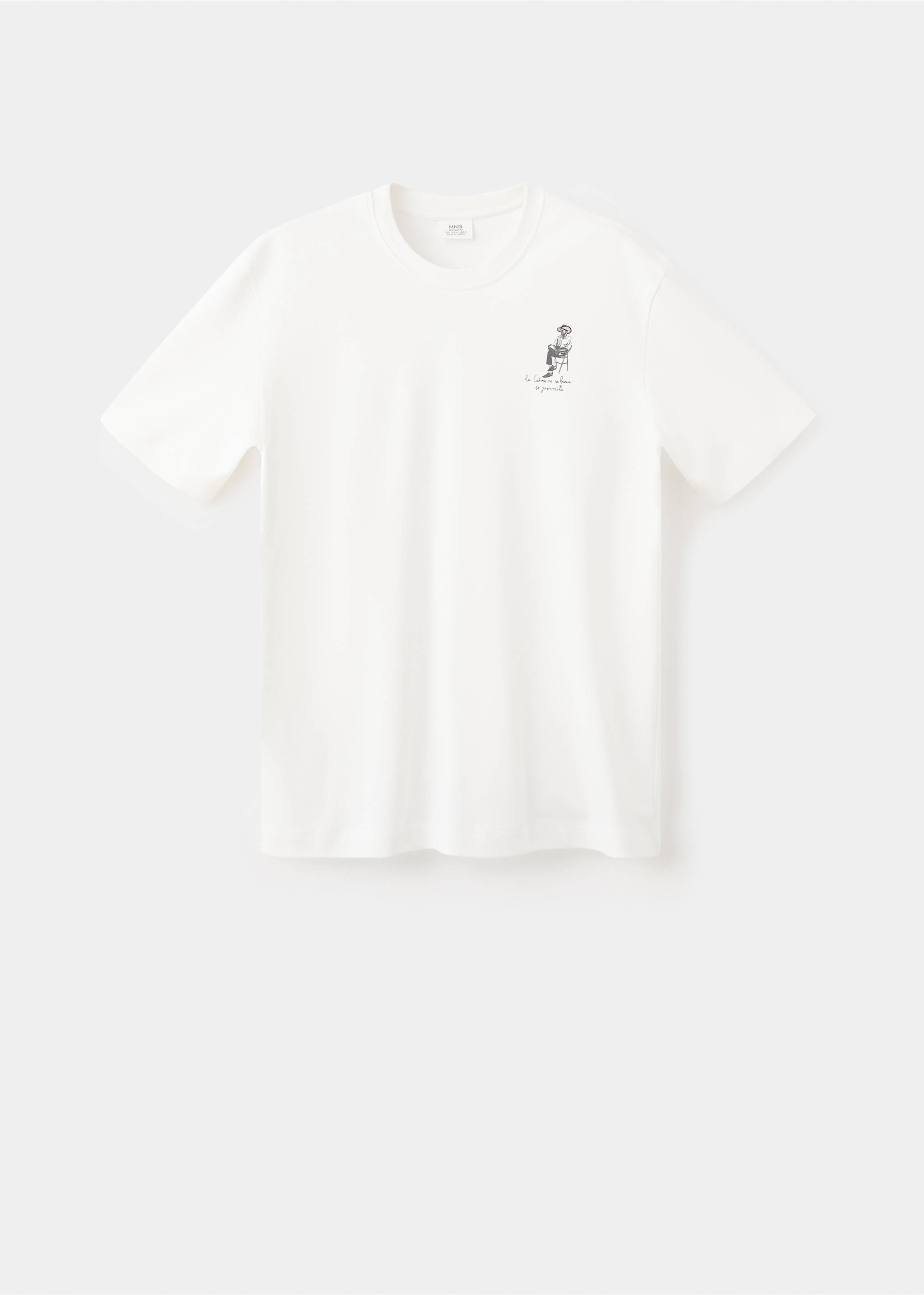 Camiseta 100% algodón dibujo - Artículo sin modelo, Blanco. Ref: 37041466-00.