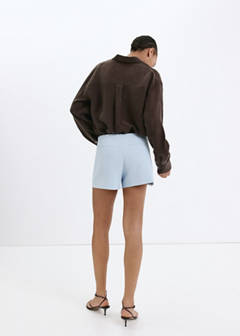 Straight shorts with lace detail — Sky Blue 3
