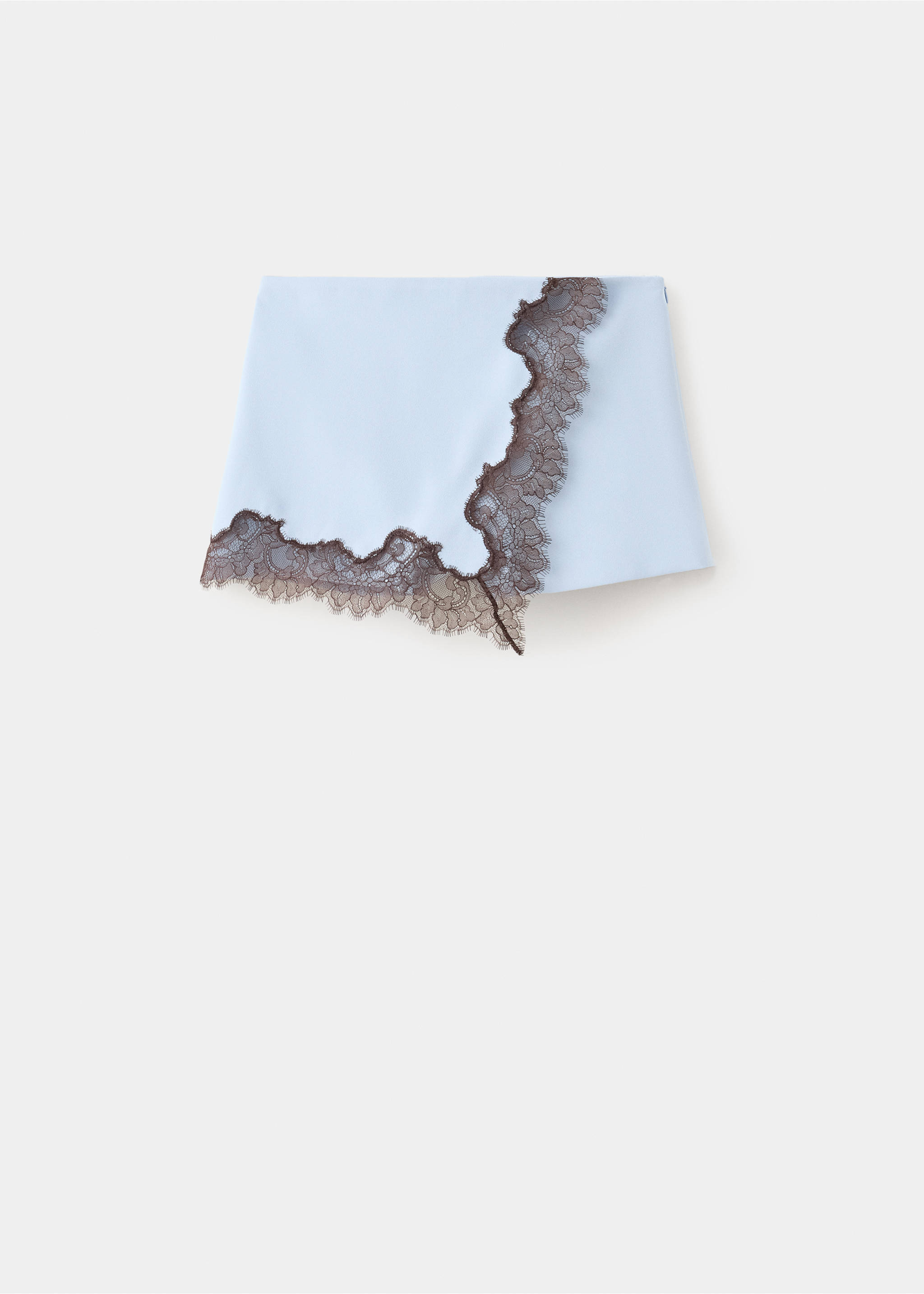 Straight shorts with lace detail - Article without model, Sky Blue. Ref: 37041467-00.