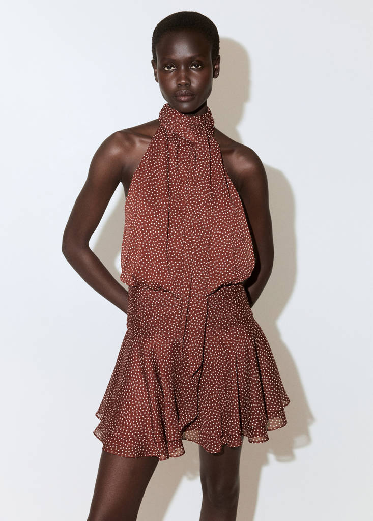 Polka-dot halter dress