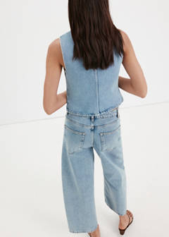 Toggle denim top with frogs — Medium Blue 3