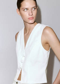 Toggle denim top with frogs — White 1