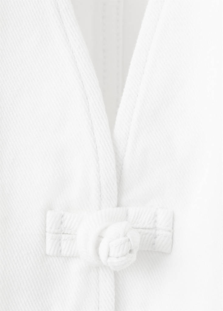 Toggle denim top with frogs — White