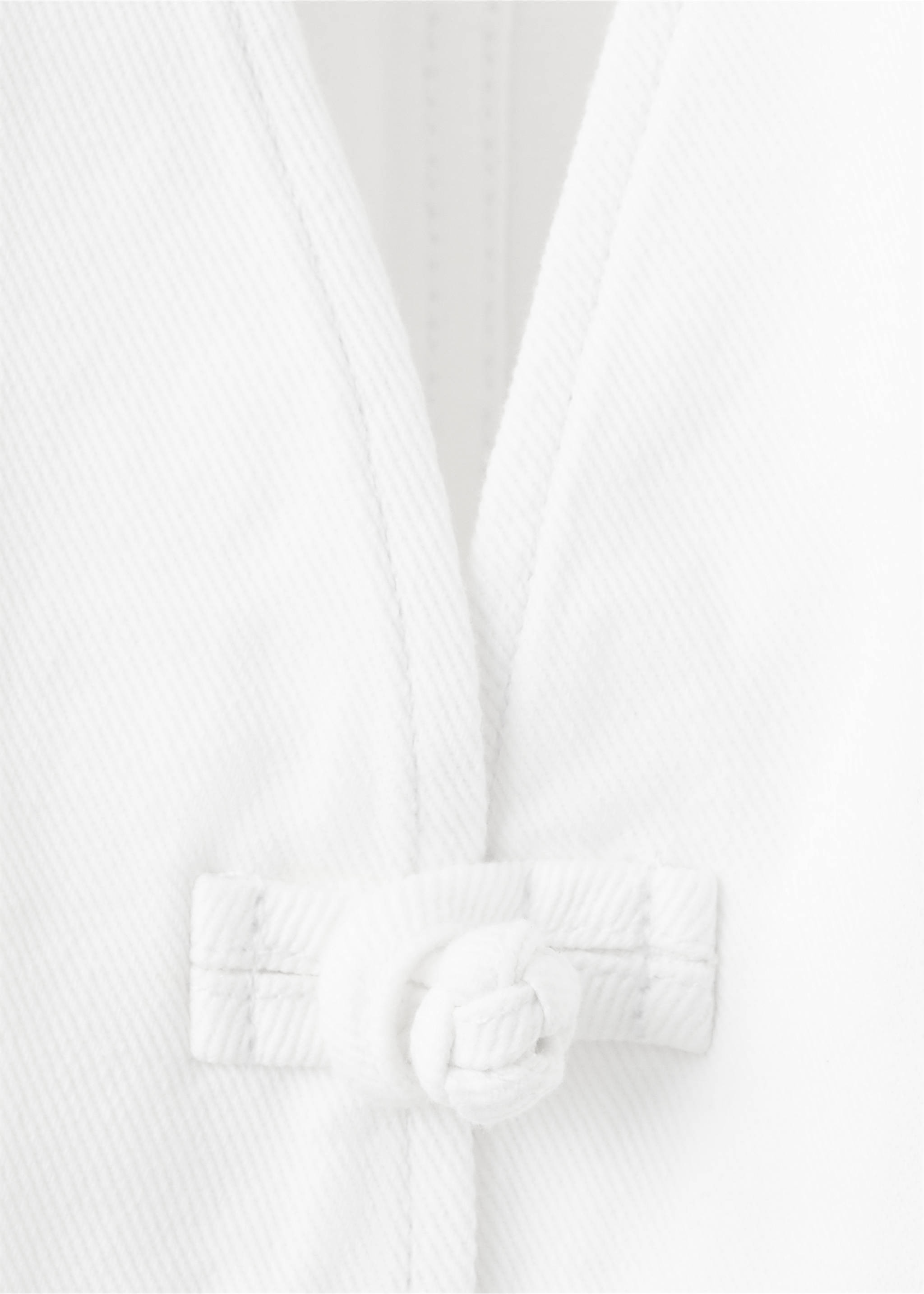 Toggle denim top with frogs - Details of the article 8, White. Ref: 37041471-00.