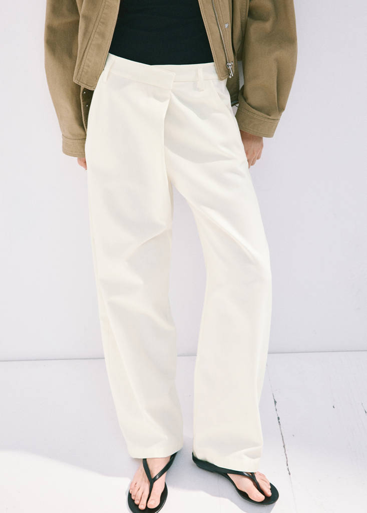 Asymmetric Cotton Trousers