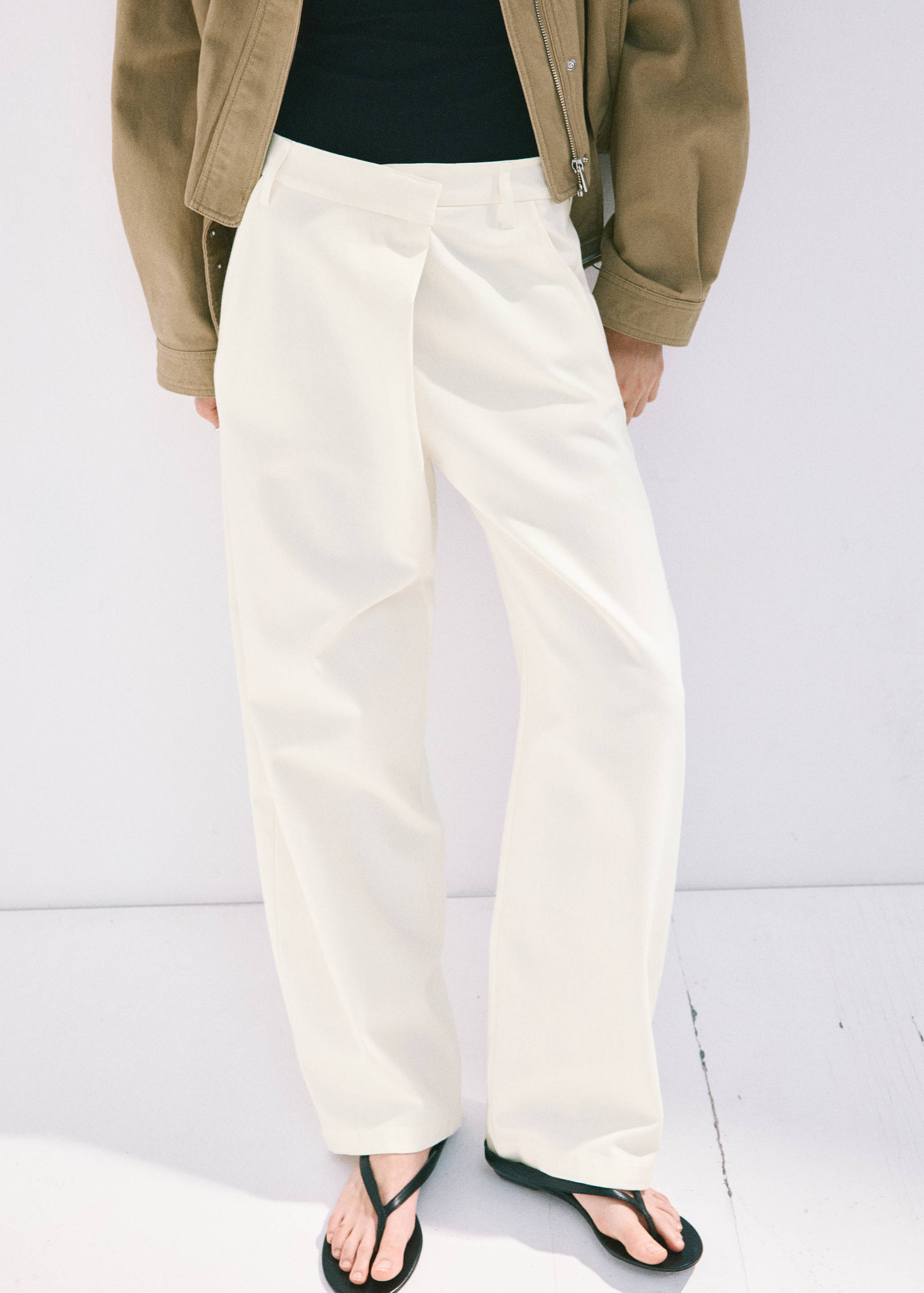 Asymmetrische Baumwollhose - Mittlere Ansicht