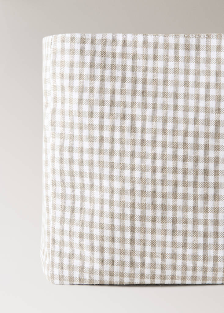 Basket with gingham check print - thumbnail 4