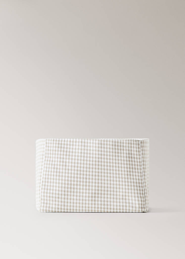 Basket with gingham check print - thumbnail 2