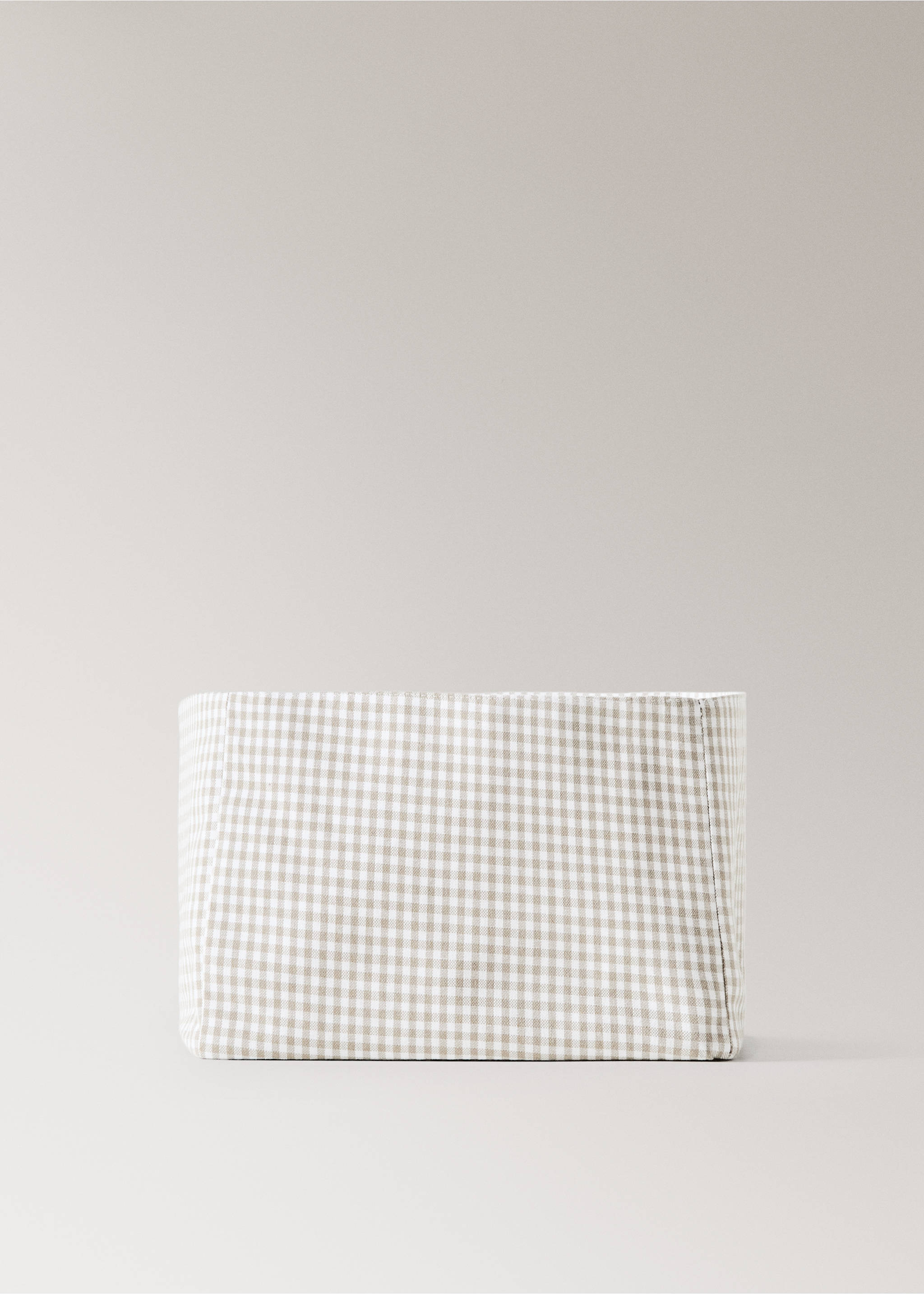 Basket with gingham check print - Article without model, Light/Pastel Brown. Ref: 37041473-00.