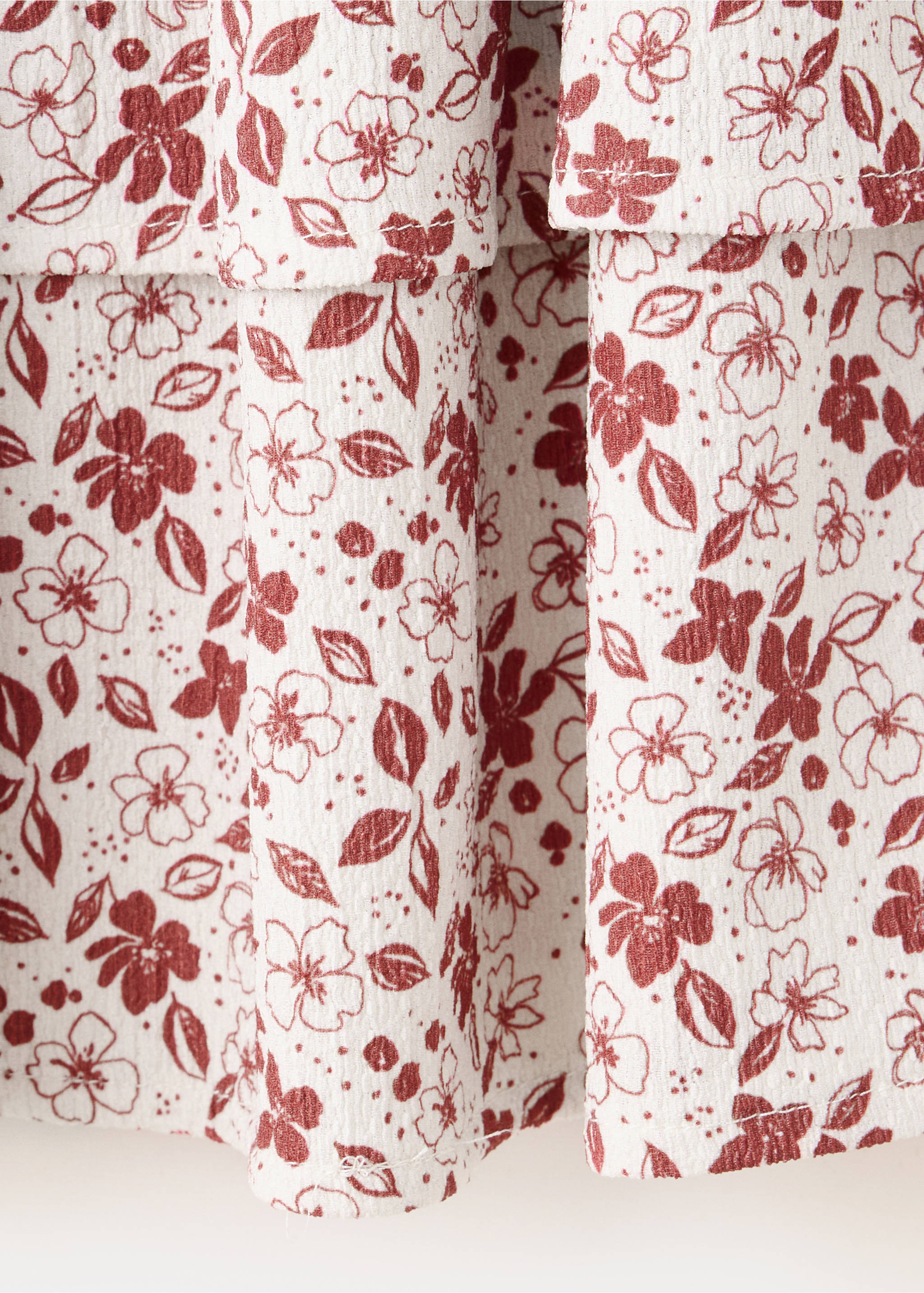 Floral-print ruffled skirt - Details of the article 0, Maroon. Ref: 37041475-00.