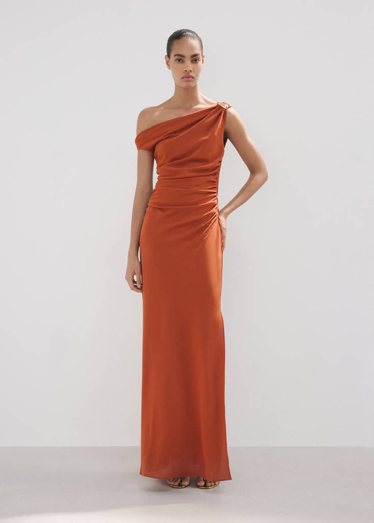 Asymmetrical pleated dress