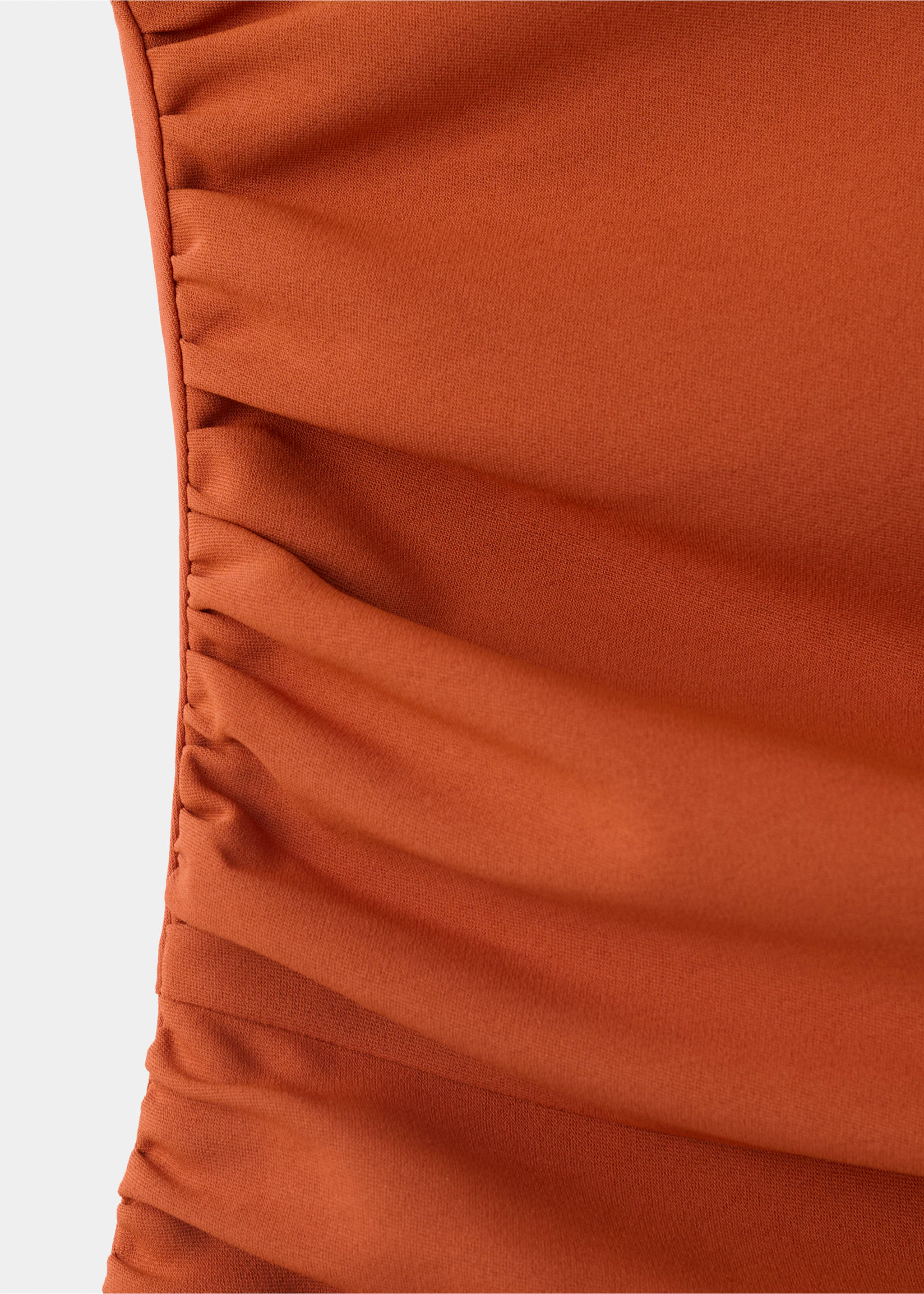 Vestido asimétrico fruncido - Detalle del artículo 0, Naranja. Ref: 37041476-00.