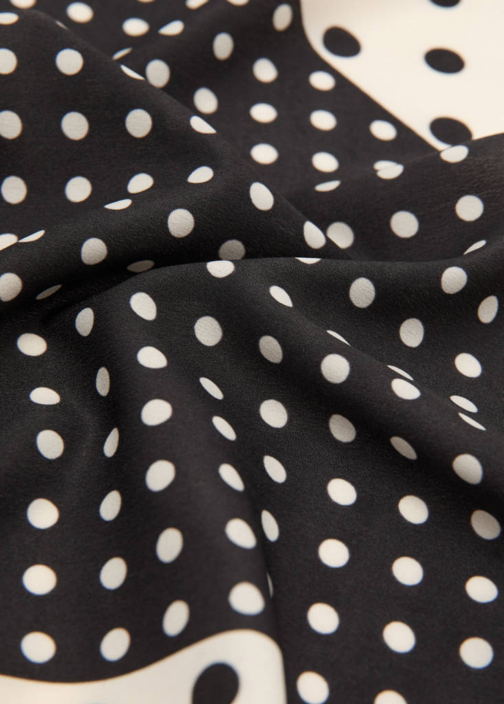Satin check-print scarf — Black