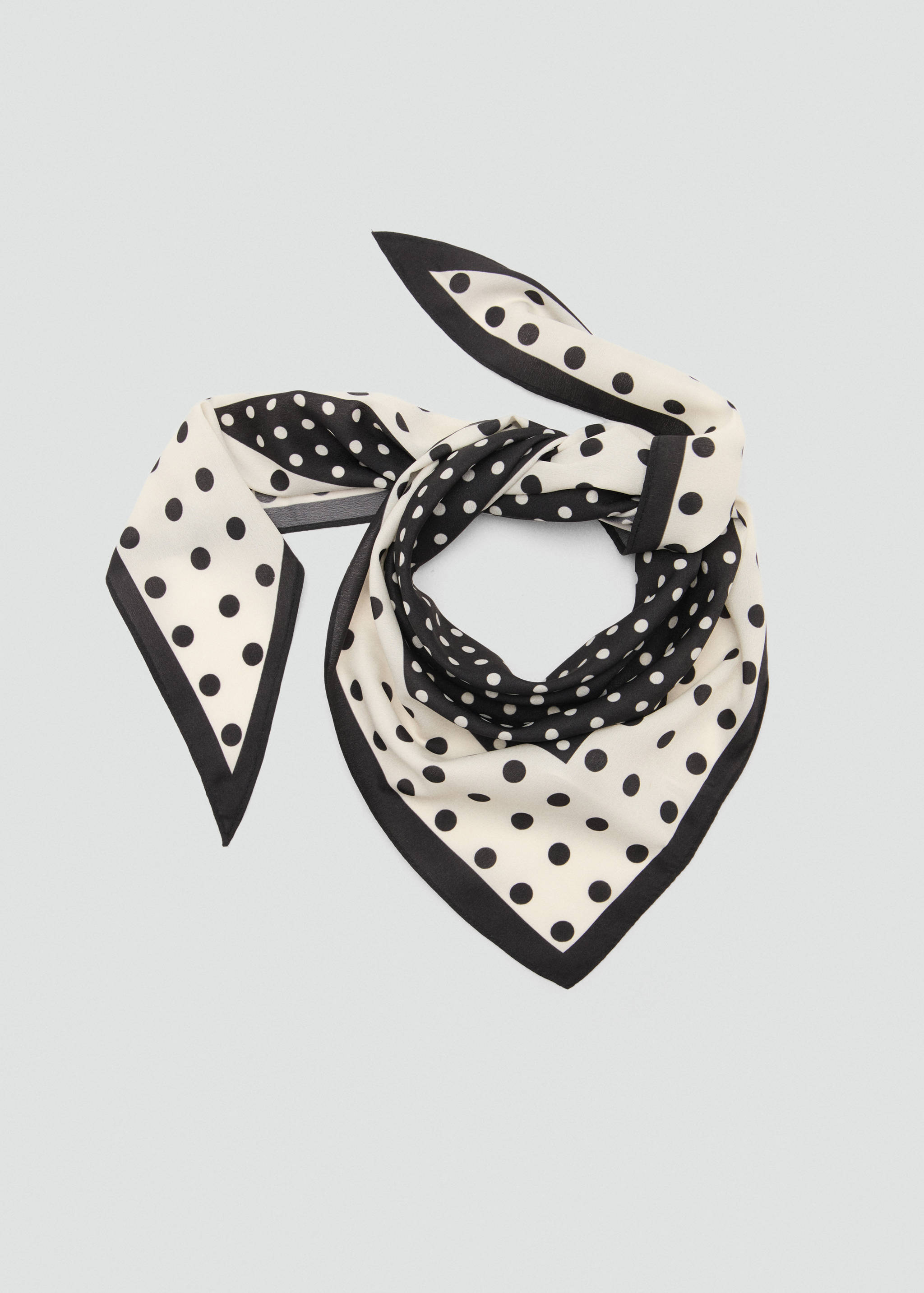 Satin check-print scarf - Details of the article 1