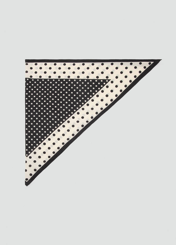 Satin check-print scarf — Black