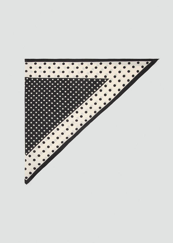 Satin check-print scarf — Black